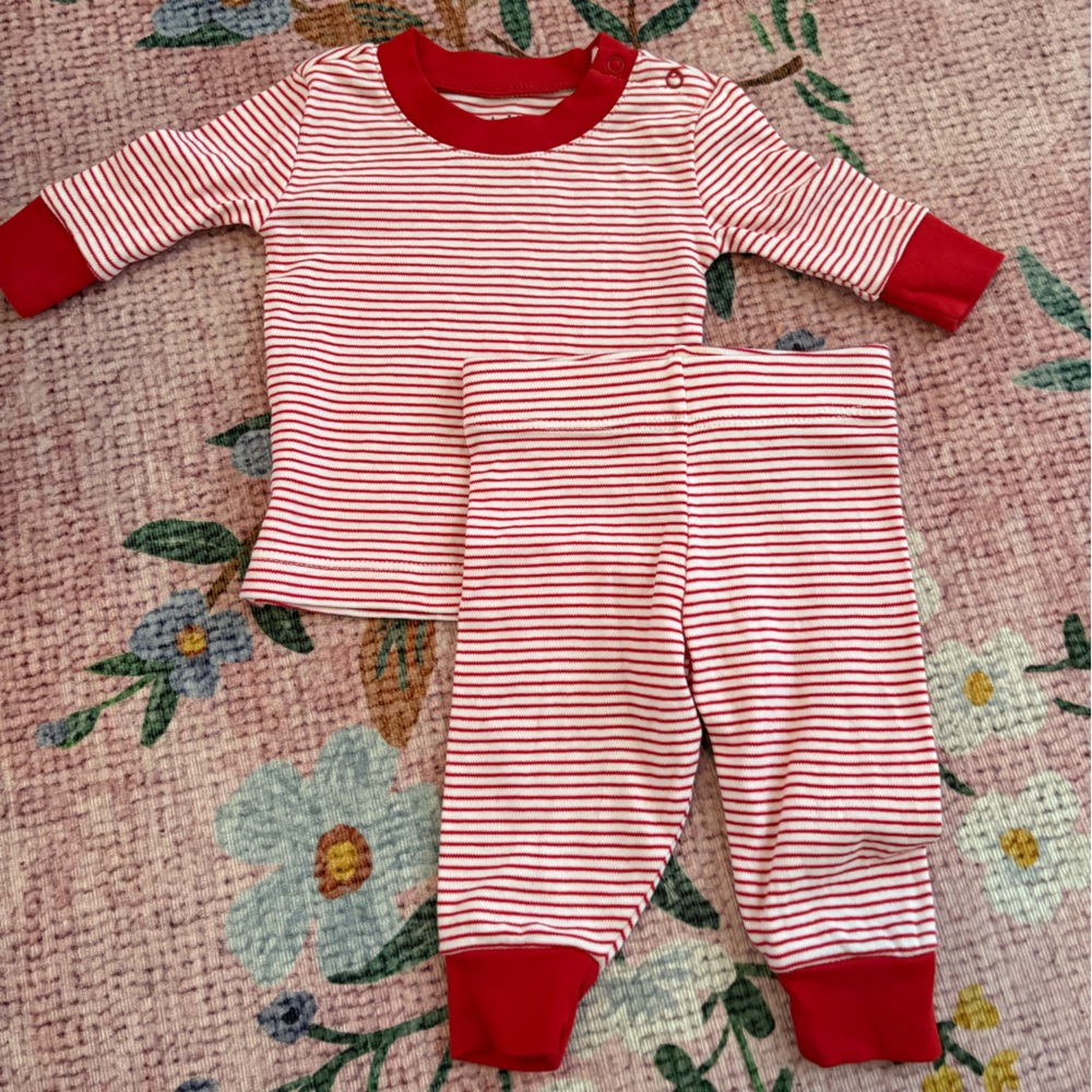 Red and White Striped LAKE Pajama Set
